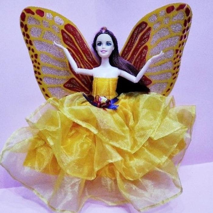 Barbie tangan kaki tekuk+baju angel bsr.