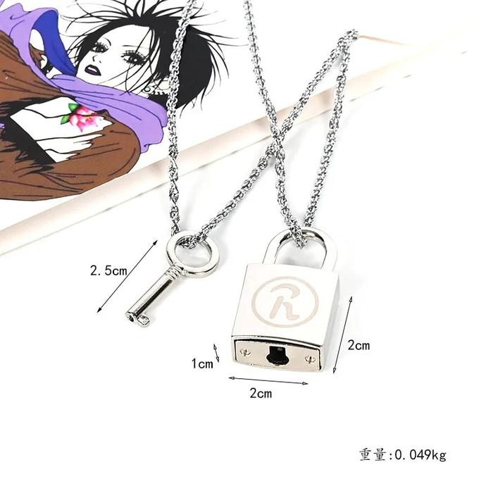 2PCS/SETS Anime Ai Yazawa NANA Necklace Lover's Key&Lock Pendant