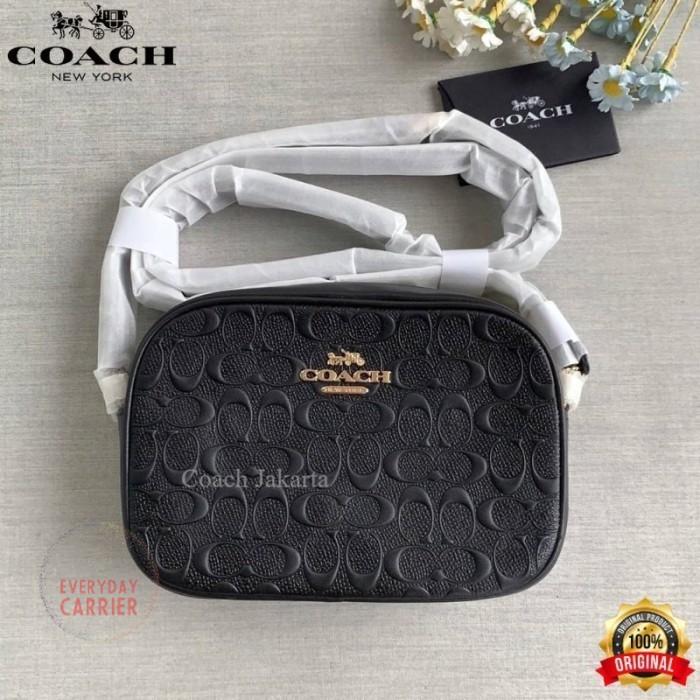 COACH Tas Wanita Camera Bag CH Mini Jamie Signature Embossed Black