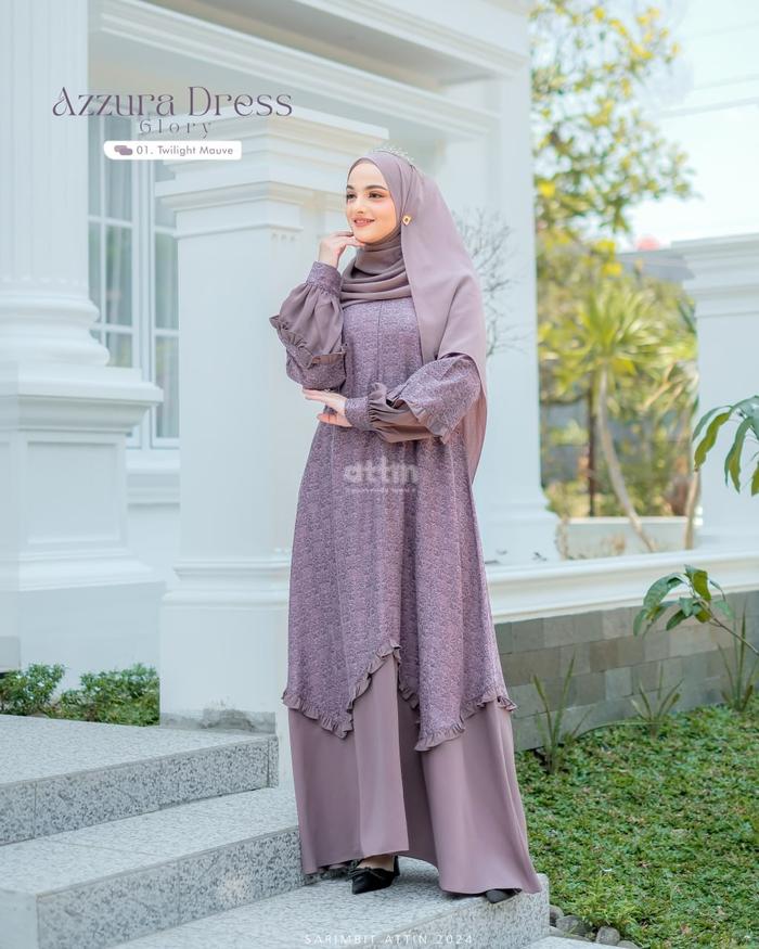 Attin-Azzura Dress Glory Sarimbit Azzam Azzura Twilight Mauve Gamis