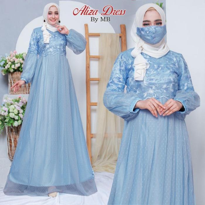 MQ. GAMIS ALIZA_GAMIS EDELWISH 2_DRESS GAMIS BROKAT TULLE ORIGINAL//