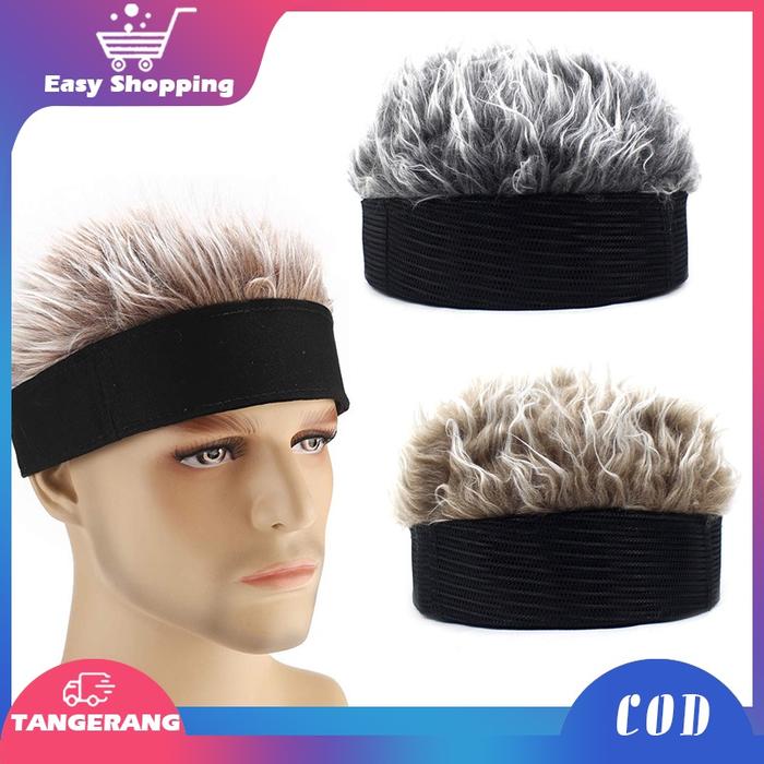 Wik Rambut Pria Eropa Topi Rambut Palsu Fashion Topi Tampan Simulasi