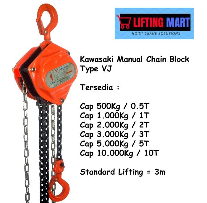 Takel . Katrol . Chain Block Hangzhou Kawasaki 500Kg/0.5T Lifting Best