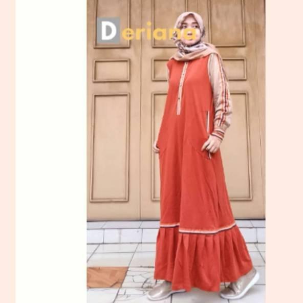 Gamis Muslim Casual Maylea Rumple Teracotta By Deriana Project