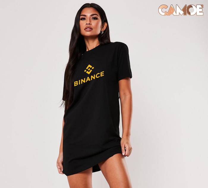 Kaos Tshirt Dress CAMOE Crypto Binance Exchange Logo
