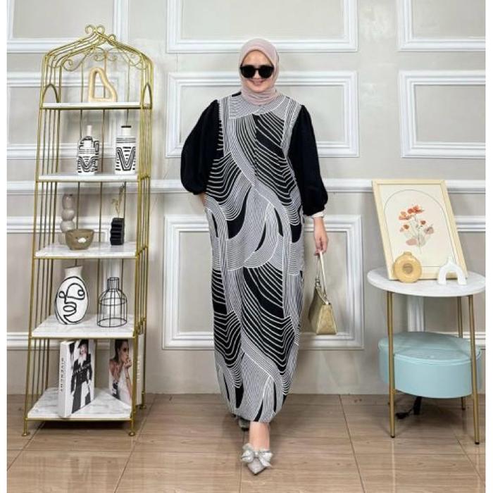 Pakaian wanita dress gamis muslim hijab daster baju arab busui jumbo