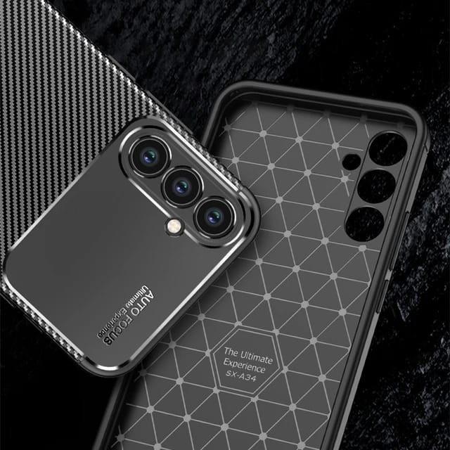 Case Samsung Galaxy A54 5G Synthetic fiber Silicone Protective Carbon