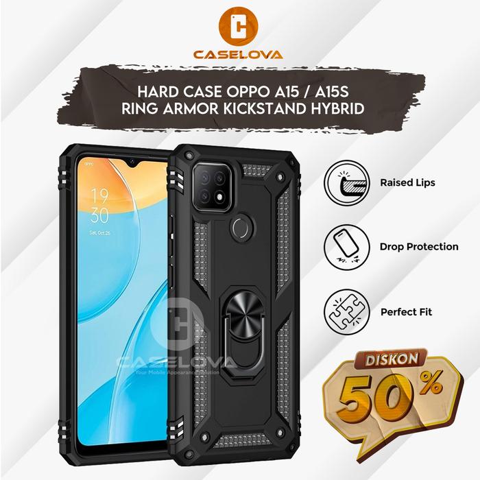 Hard Case Oppo A15 / A15s Ring ARMOR Kickstand Hybrid