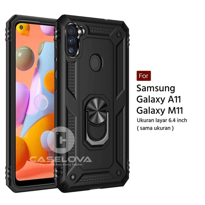 Hard Case Samsung Galaxy A11 M11 Ring ARMOR Kickstand Hybrid