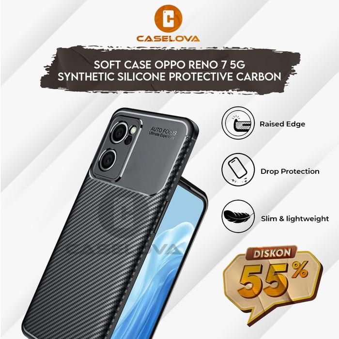 Case Oppo Reno 7 5G Synthetic fiber Silicone Protective Carbon