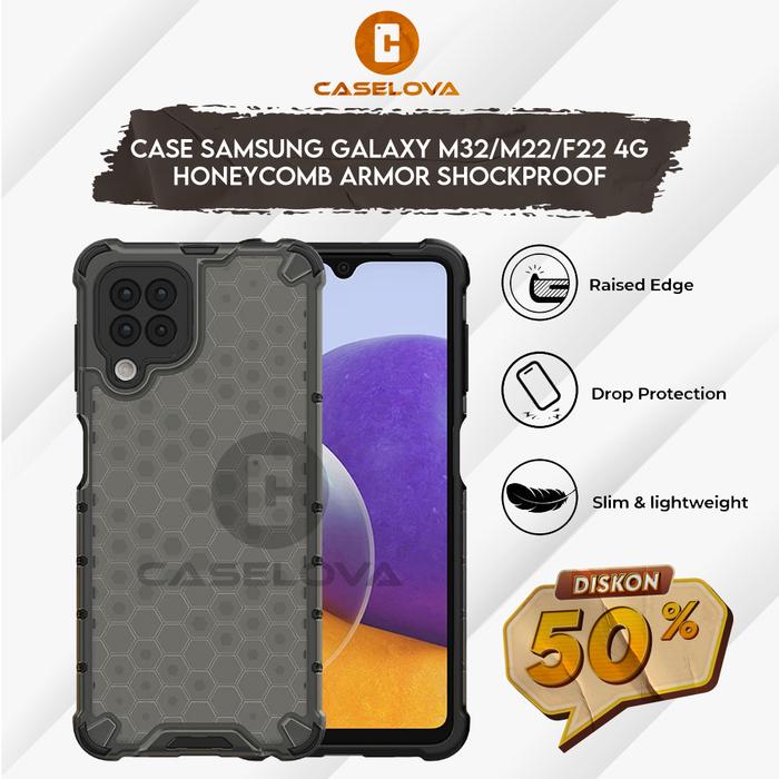 Hard Case Samsung Galaxy M32 M22 F22 4G Honeycomb Armor Shockproof