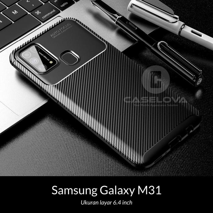 Case Samsung Galaxy M31 Synthetic fiber Silicone Protective Carbon