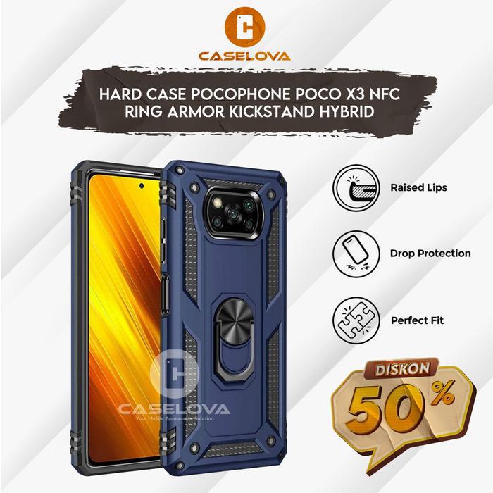 Hard Case Pocophone POCO X3 NFC Ring ARMOR Kickstand Hybrid