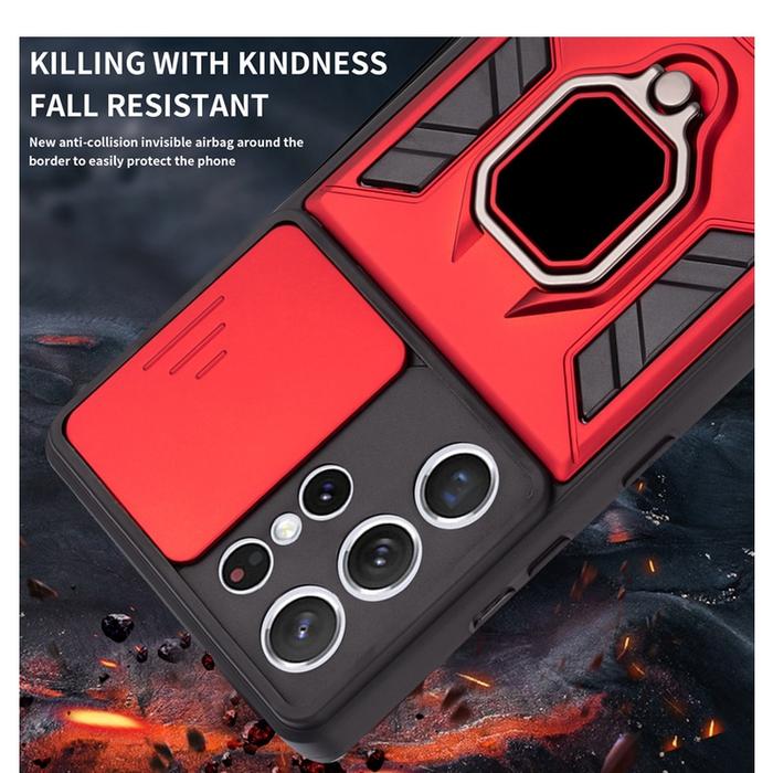 Case Pocophone Poco X3 NFC GT F3 M3 M3 Pro 5G Ring Slide Camera Hybrid