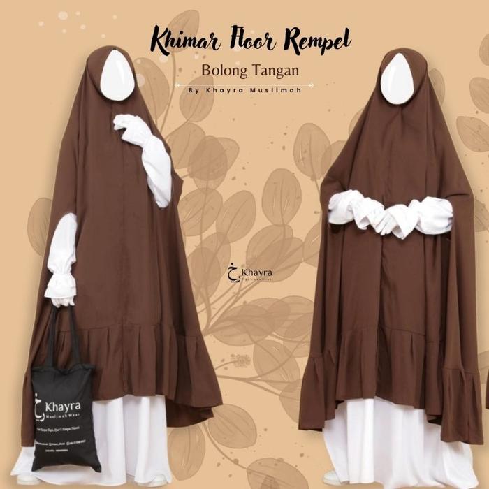 MURAH!! KHIMAR FLOOR RAMPEL BOLONG TANGAN NUTUP