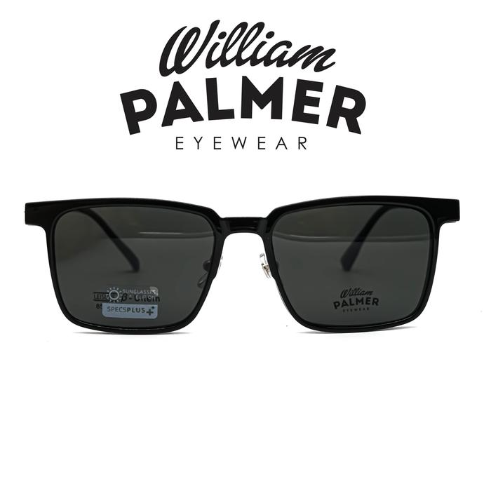 William Palmer Kacamata Pria Wanita Clip On 8501 C1 Black