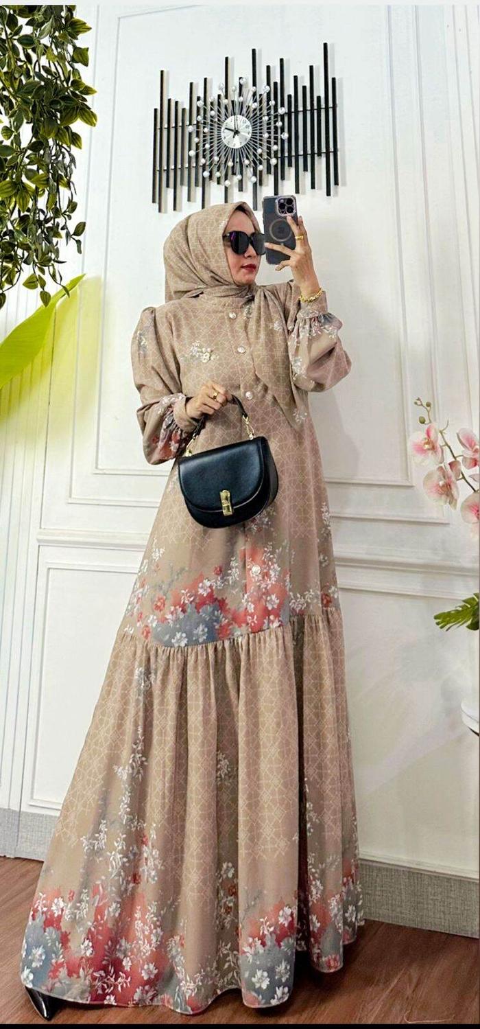 BISA || ALISHA MUSLIM FASHION DRESS GAMIS TERBARU GAMIS MOTIF