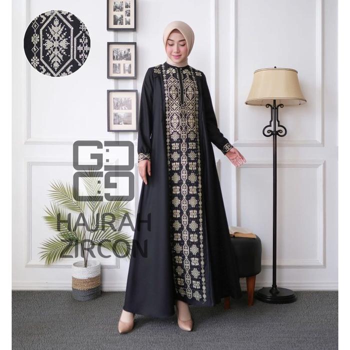Gamis Premium Wanita Terbaru 2024 Katun Toyobo Bordir - Hajrah Zircon