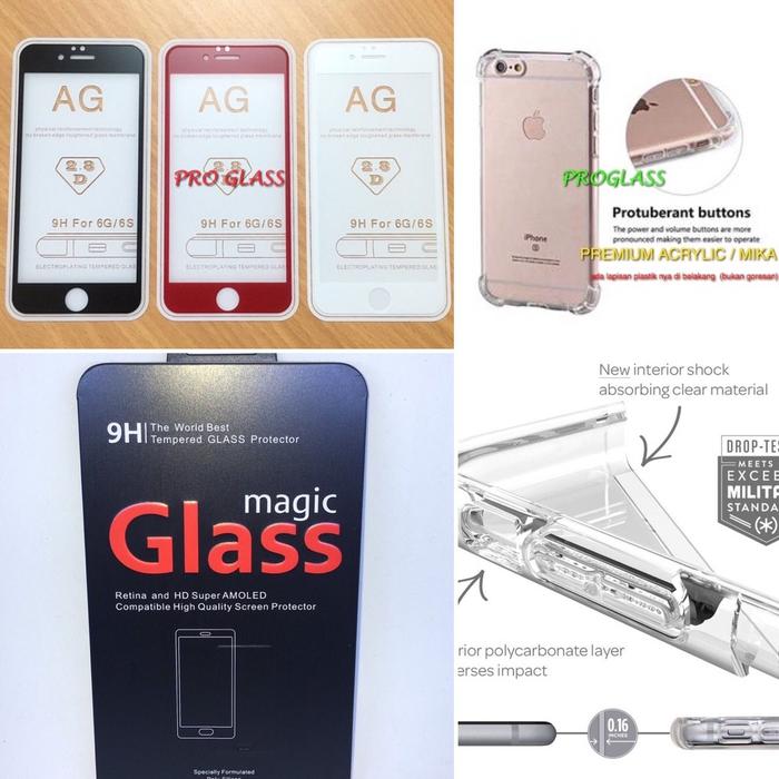 PAKET Iphone 6 Plus ANTIGLARE magic Glass Tempered Glass+Anticrak Case