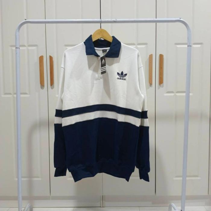 Adidas Polo Rugby Crewneck Sweatshirt Pria NEW!!