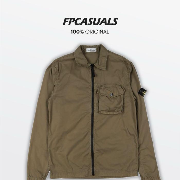Stone Island Junior Overshirt Olive jacket authentic by Certilogo