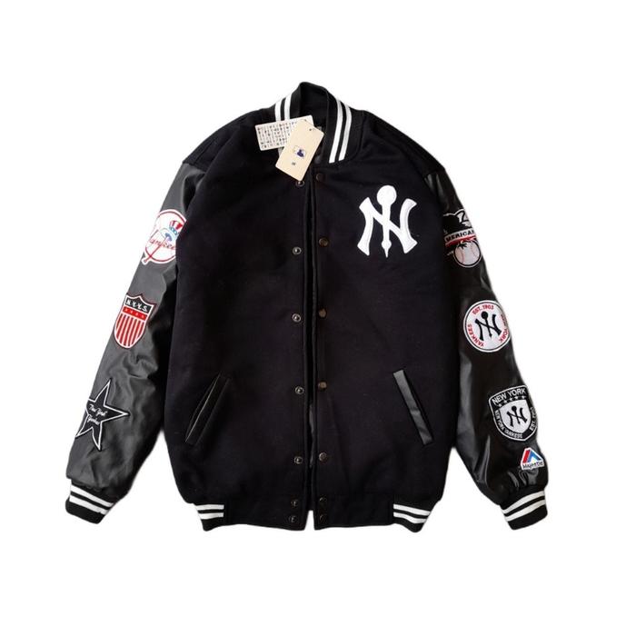 VARSITY JACKET NY YANKEES ICON HAND BLACK NEW!!