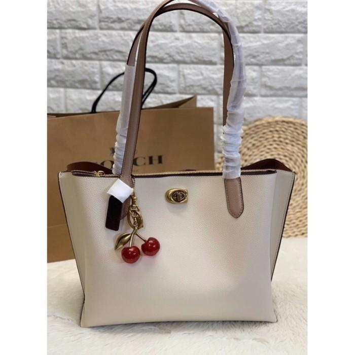 COACH Tote Bag Willow Tote Bag Grained Leather White