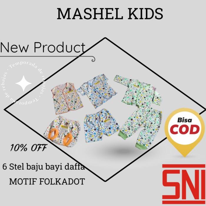 3 Pcs Baju Bayi Newborn Polkadot daffa