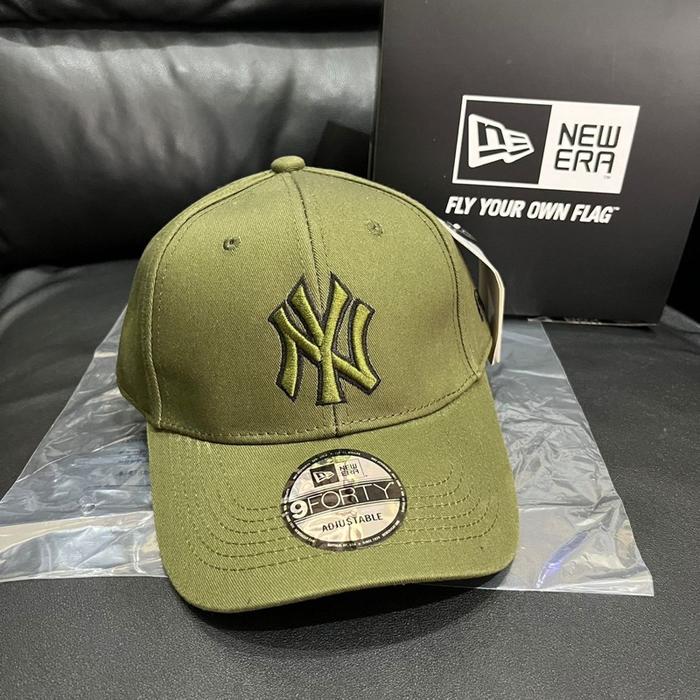 Limited Topi New York Yankees Army Green Baseball Cap Free Box
