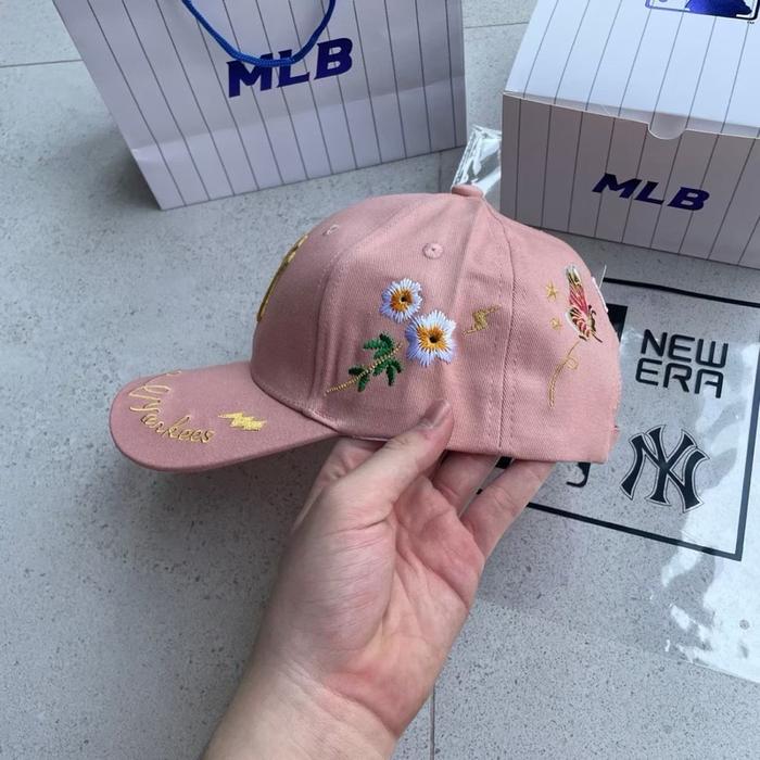 Topi Mlbkorea Bee Pink Baseball Cap Ny Yankees