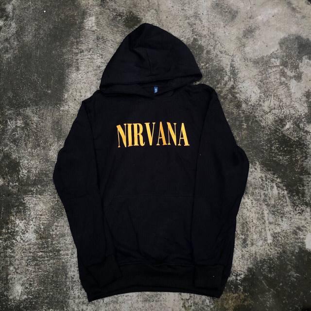 H&M Nirvana Hoodie Black Sweater Crewneck