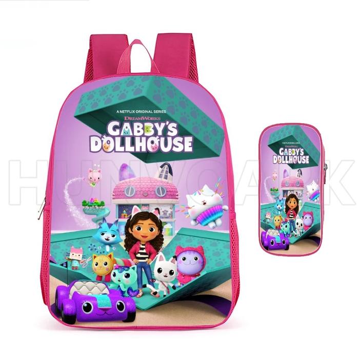 Pink Lovely Gabby's Doll House Backpack 12inch Small Backpack