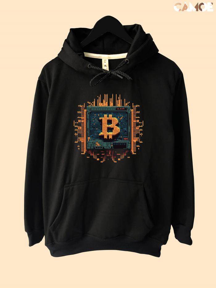 Jaket Hoodie Crypto Bitcoin Microchip