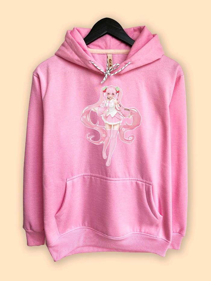 Jaket Hoodie Hatsune Miku pink Sakura Miku