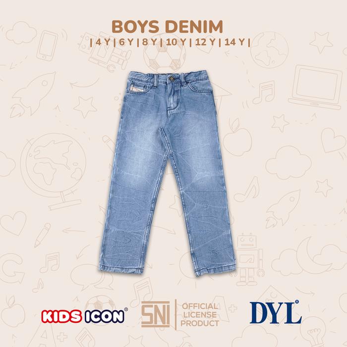 KIDS ICON - Celana Jeans Panjang (Denim) Anak Laki-laki COLOURS 4-14 T