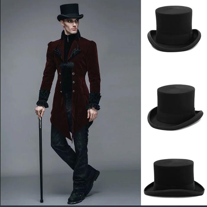 Fedoras Wool Magic high hat British black jazz top hat male court