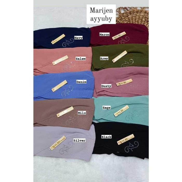 L14 Hijab instan Marijen original Ayyuby bahan Ceruty armany