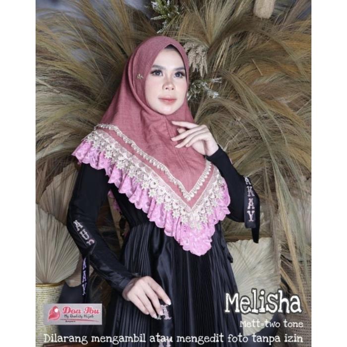 L14 795 Jilbab Doa Ibu Renda 3 Senada Softped Crinkle/Hijab DOI triple