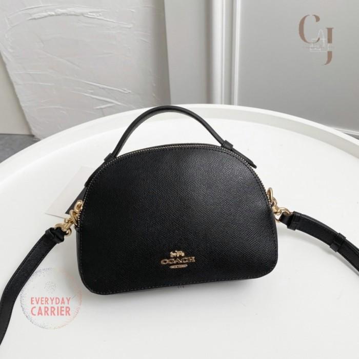 COACH Tas Wanita Crossbody Serena Satchel Bag In Singnature Full Black