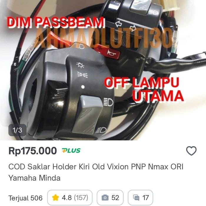 Terlaris new SAKLAR KIRI VIXION OLD MINDA ORIGINAL PNP NMAX, BEAT,