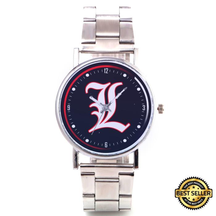 Jam Tangan Stainless Steel LOGO DEATH NOTE L ANIME Terbaru Rantai