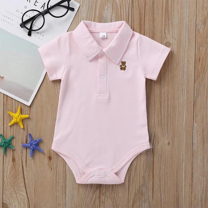 Newborn Baby Romper 012 Months 2024 Summer Solid 3 Colours Polo