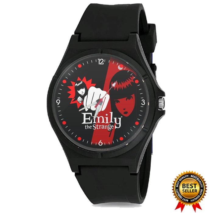 Jam Tangan EMILY THE STRANGE  UNISEX   02  Rubber Warna Hitam