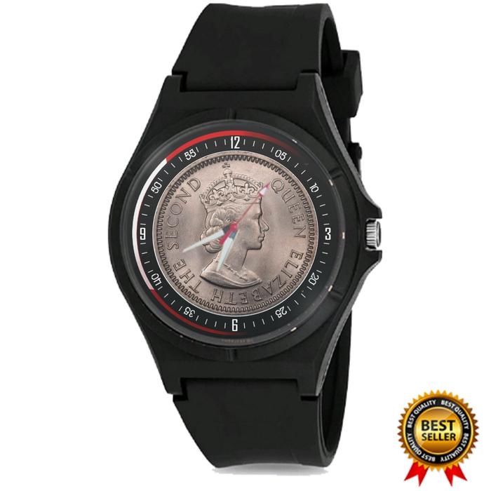 Jam Tangan Coin Canada 25 cent 1999  UNISEX   02  Rubber Warna Hitam