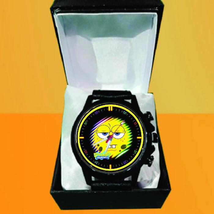 Jam Tangan SPONGEBOB SQUAREPANTS Custom Kulit   Terlaris Keren