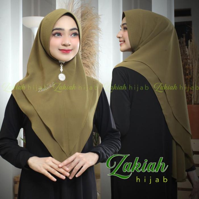 Khimar Hijab Jilbab Standar Polos Runcing - Original Brand Zakiah