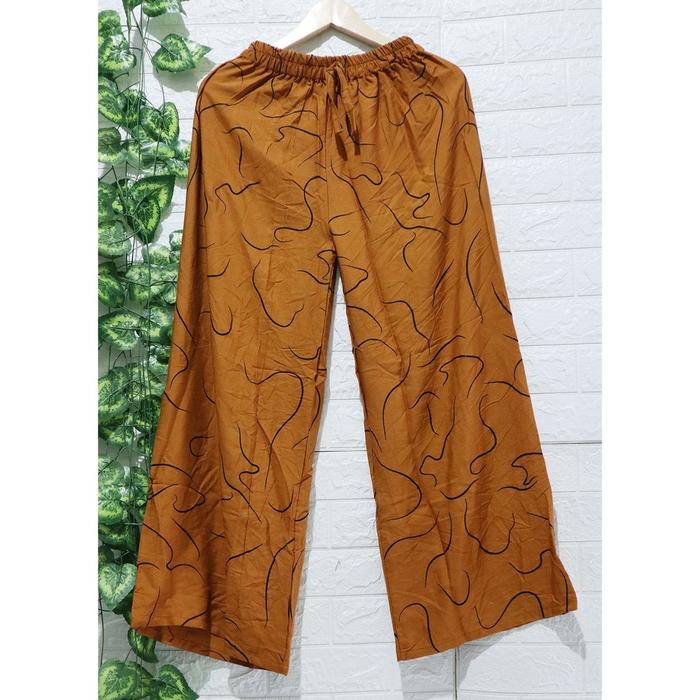 Celana Kulot Wanita Kekinian Motif Cacing / Celana Kekinian Bali /