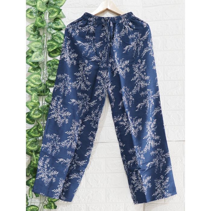 Celana Kulot Wanita Kekinian Motif Bunga Padi/ Celana Kekinian Bali /