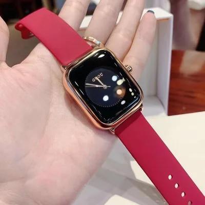 Fashion GUOU Top Brand Women's Watches Square Luxury Ladies Silicon