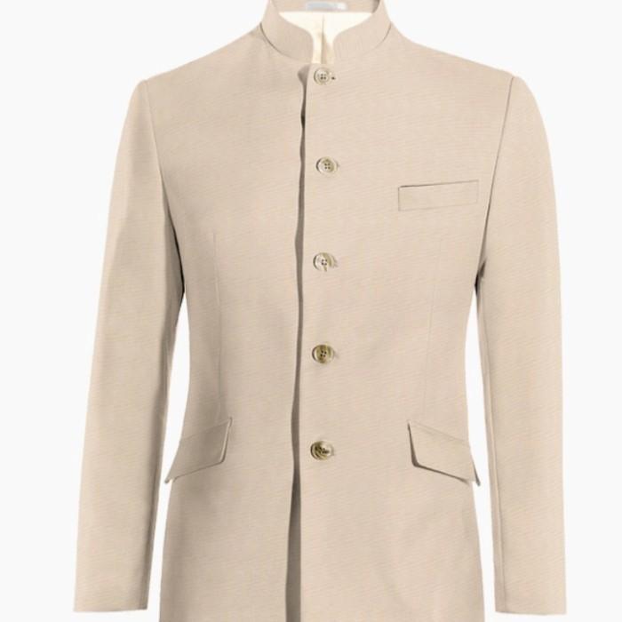 Jasko Pria Polos Jas Mandarin - Cream, XS